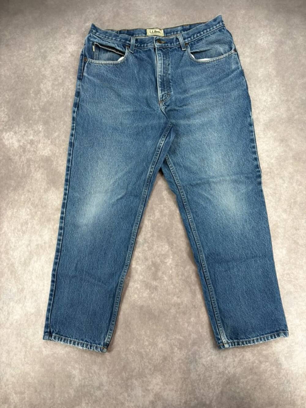 LL Bean Natural Fit Jeans Mens 38x29 Blue Denim Straight Leg 100% Cotton